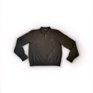 Polo by Ralph Lauren Dark Forest Crewneck Sweater 100% lambs wool Sz L
